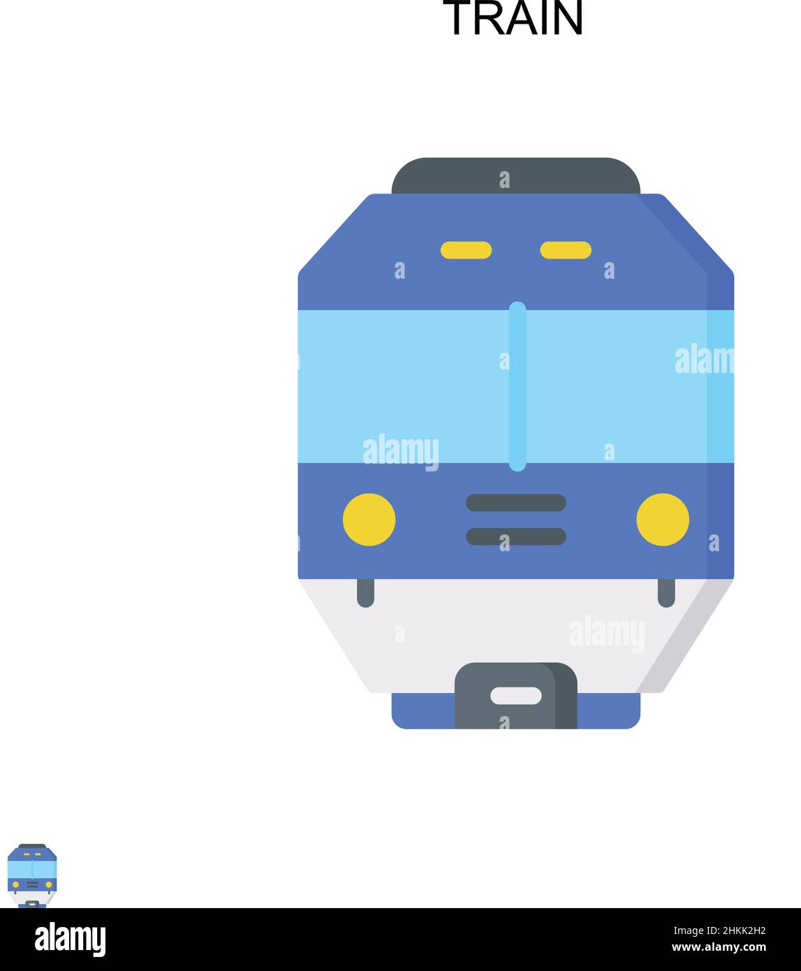 Icono de vector sencillo de tren. Plantilla de diseño de símbolos de ilustración para el elemento de interfaz de usuario móvil web. Ilustración del Vector