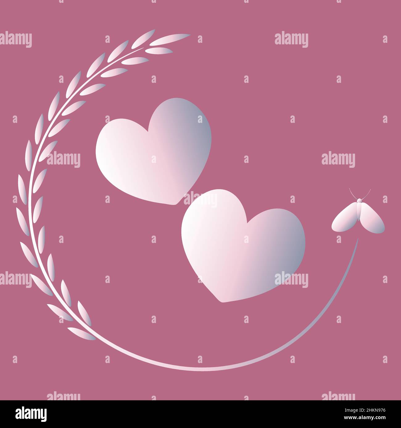 el patrón en el fondo cuadrado es amor. Dos corazones en una hermosa planta herradura para Buena suerte. Día de San Valentín, San Valentín. Estilo, gráficos. Elemento de diseño de libros, cuadernos, el patrón en el fondo cuadrado es amor. Dos corazones en una hermosa planta herradura para Buena suerte. Día de San Valentín, San Valentín. Estilo, gráficos. Elemento de diseño de libros, cuadernos,