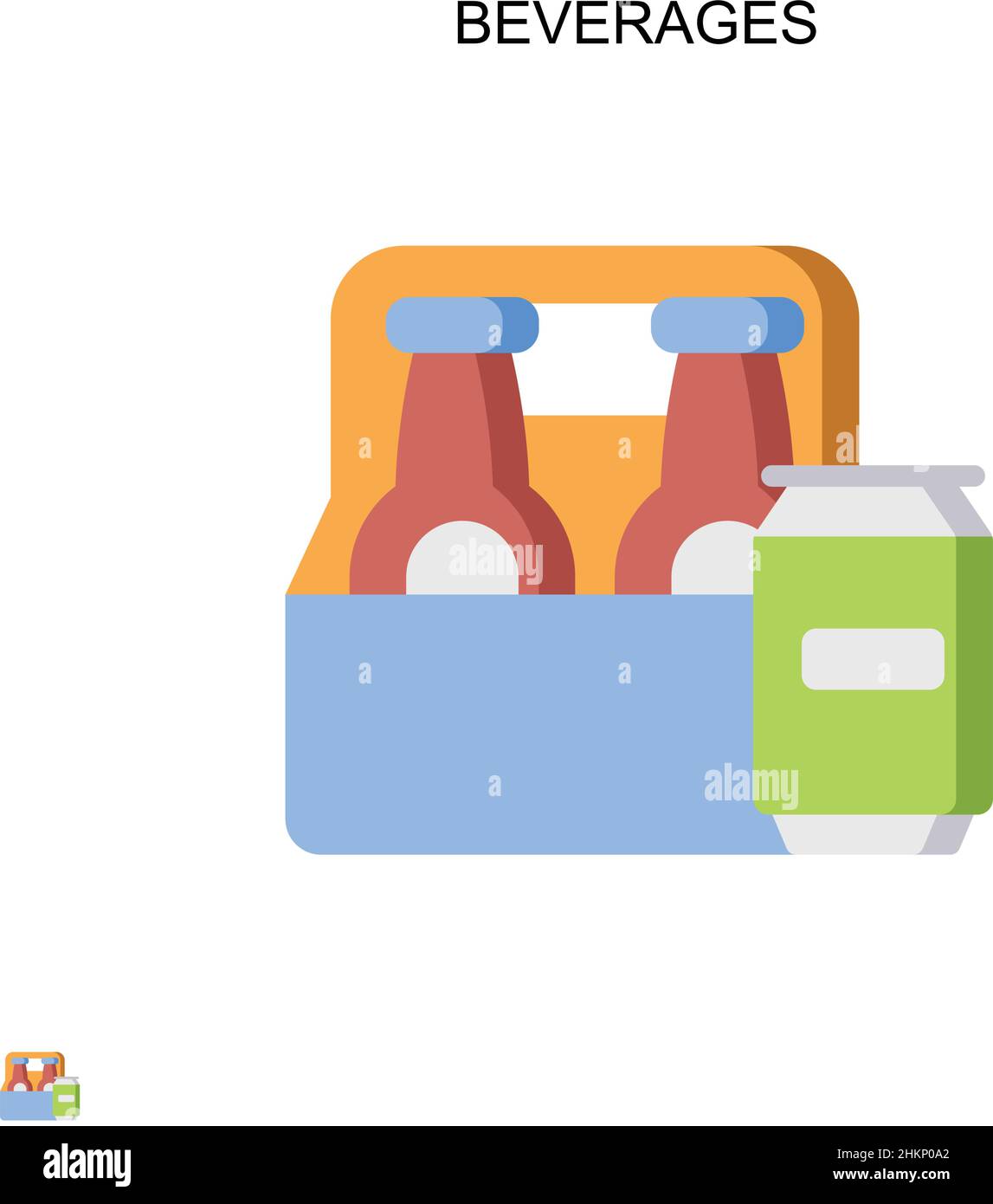 Icono de vector simple de bebidas. Plantilla de diseño de símbolos de ilustración para el elemento de interfaz de usuario móvil web. Ilustración del Vector