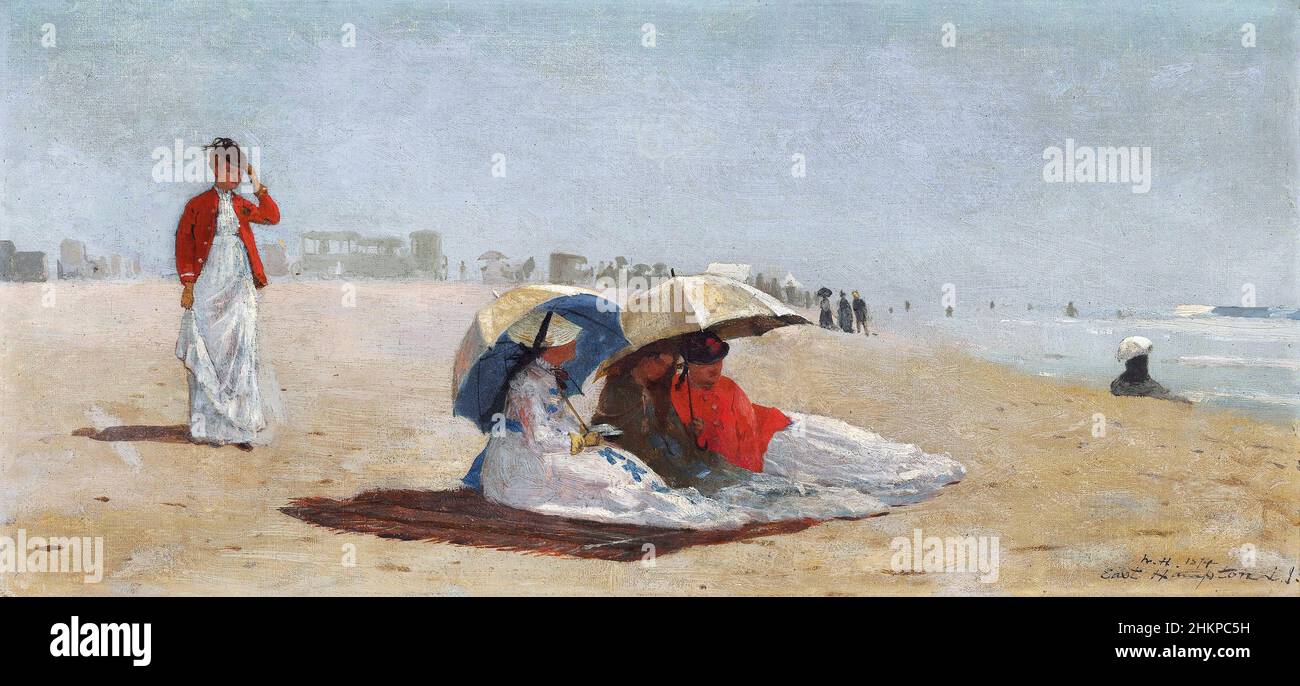 East Hampton Beach, Long Island por Winslow Homer (1836-1910), óleo sobre lienzo, 1874 Foto de stock