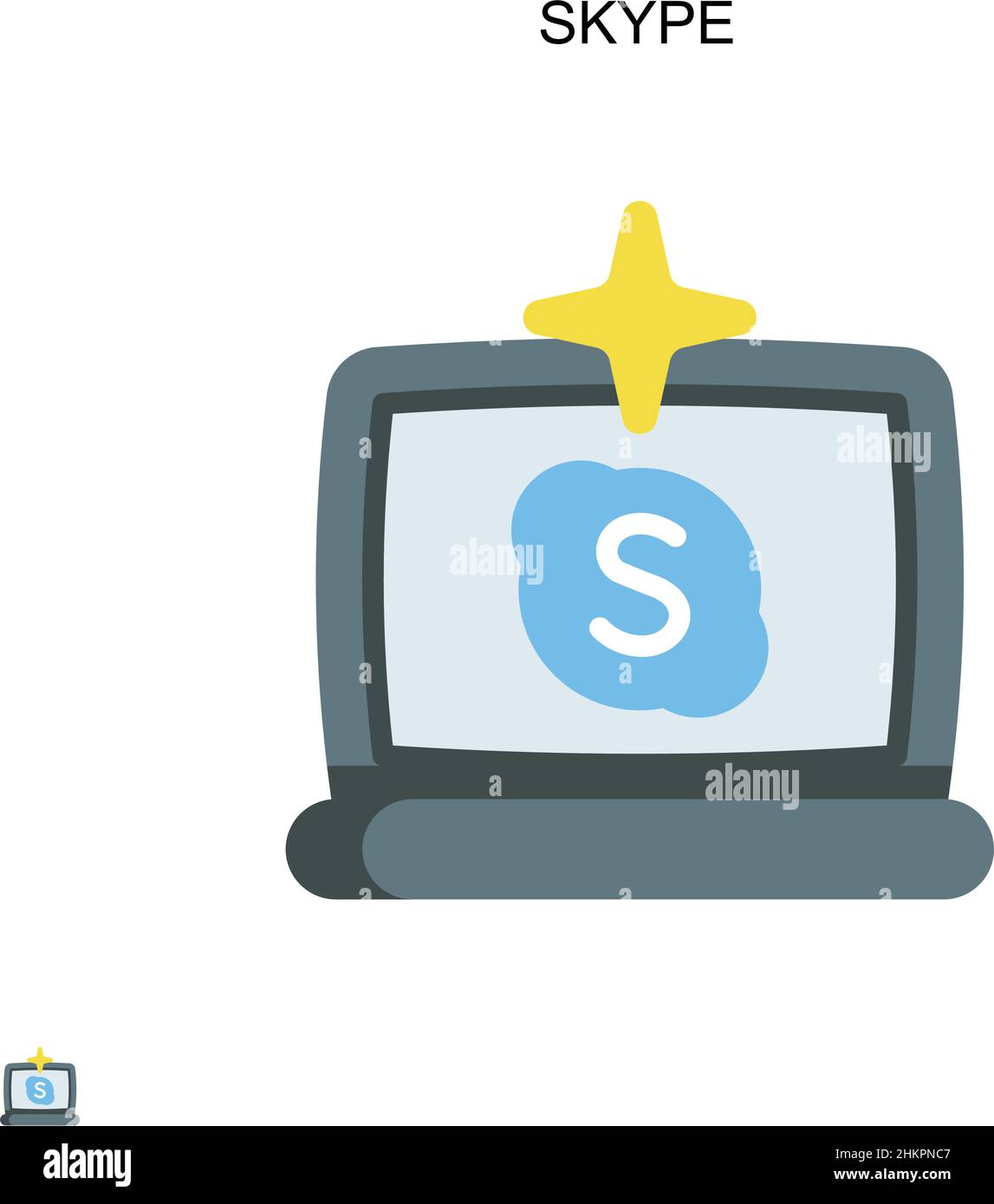 Icono de vector simple de Skype. Plantilla de diseño de símbolos de ilustración para el elemento de interfaz de usuario móvil web. Ilustración del Vector