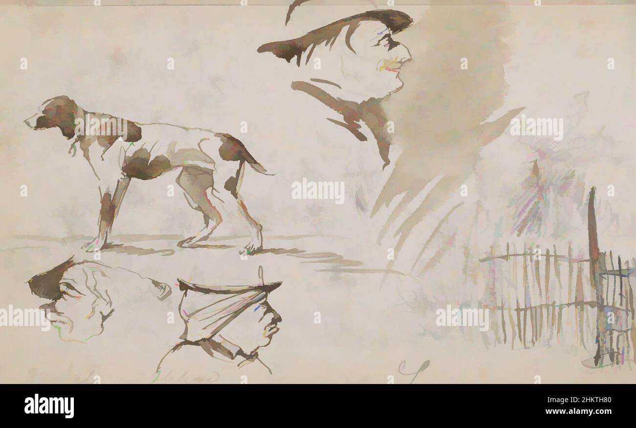 Arte Inspirado por Dog y dos cabezas de hombre, obras clásicas