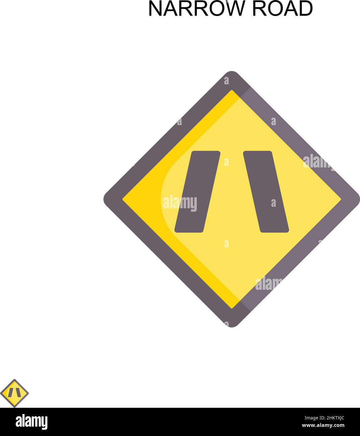 Icono de vector simple de carretera estrecha. Plantilla de diseño de símbolos de ilustración para el elemento de interfaz de usuario móvil web. Ilustración del Vector