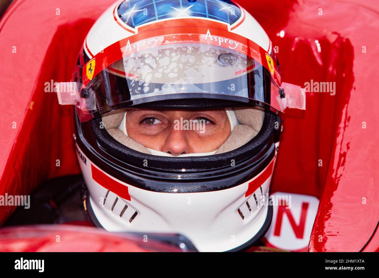 Campeón del Mundo Michael Schumacher, Fórmula 1, Gran Premio de Alemania en Hockenheimring el 28 de julio de 1996, Equipo Scuderia Ferrari, coche Ferrari F310 Foto de stock
