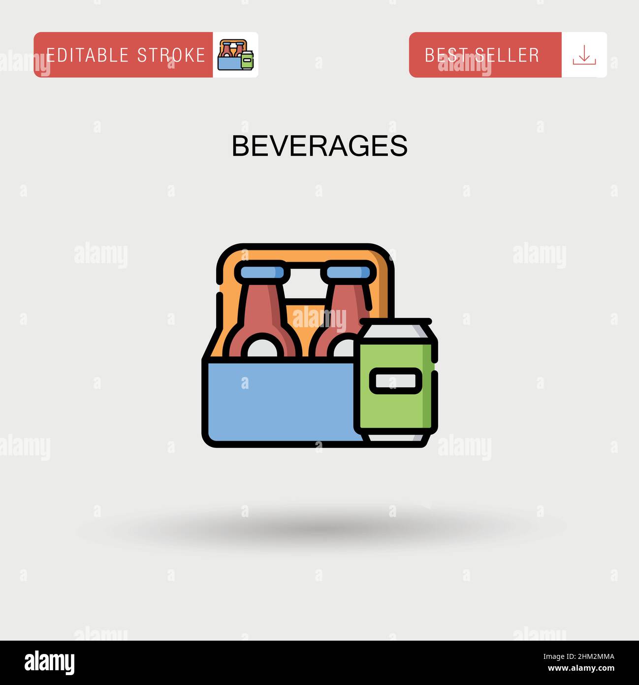 Icono de vector simple de bebidas. Ilustración del Vector