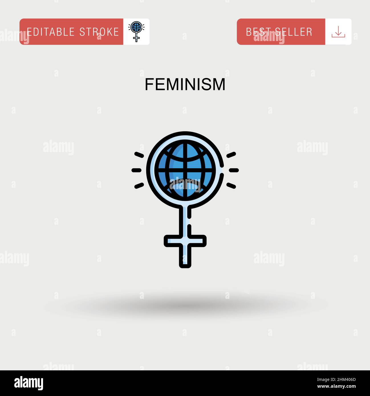 Feminismo Icono vector simple. Ilustración del Vector