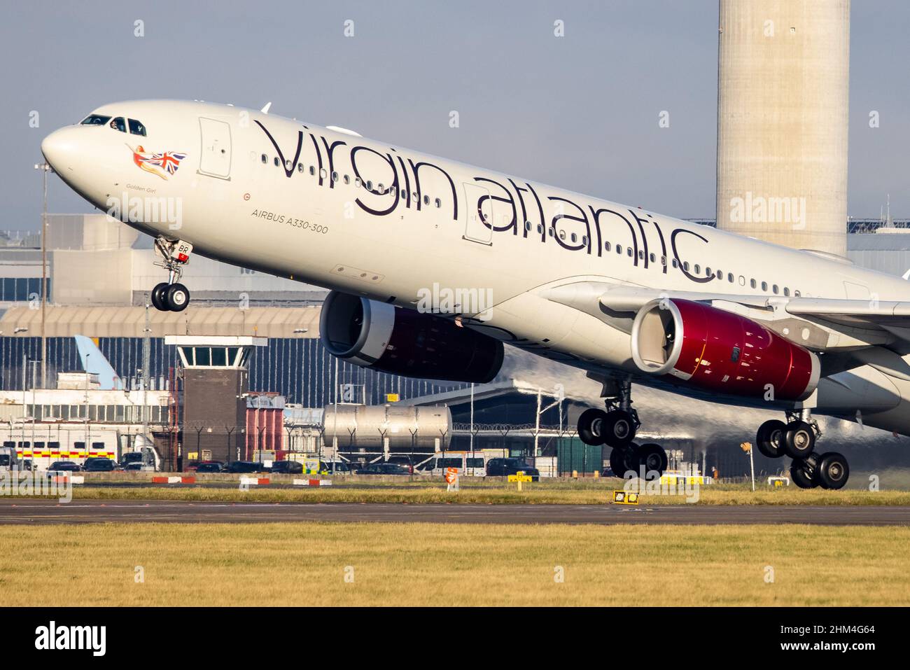 Despegue de Virgin Atlantic Foto de stock