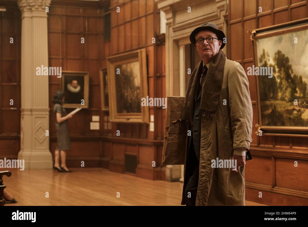 El duque (2020) dirigido por Roger Michell y protagonizado por Jim Broadbent como Kempton Bunton, un taxista de 60 años que robó el retrato de Goya del duque de Wellington de la Galería Nacional de Londres en 1961. Foto de stock