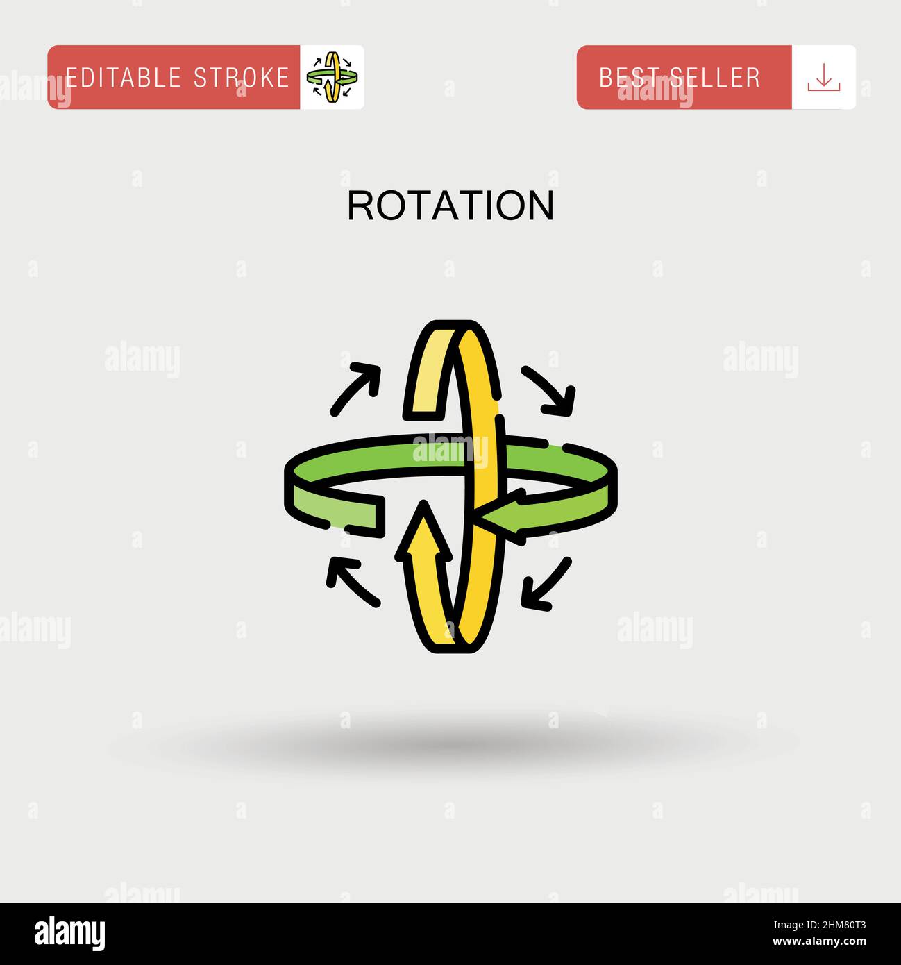 Icono de vector simple de rotación. Ilustración del Vector