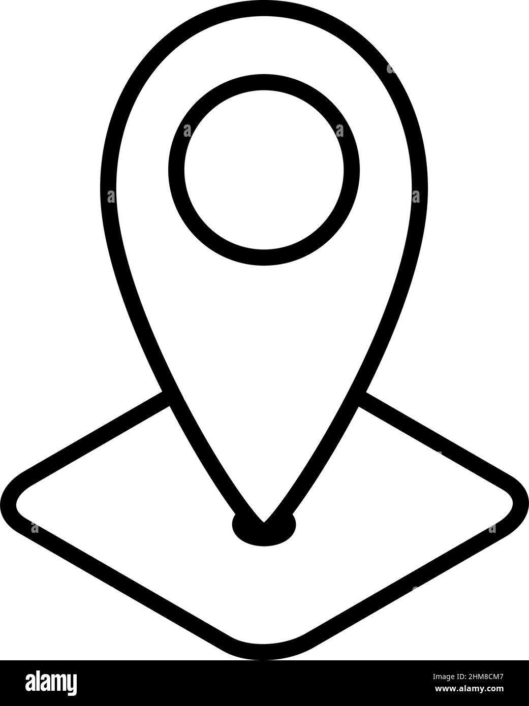 Icono del mapa con el lugar del pasador sobre fondo blanco, ilustración vectorial Ilustración del Vector