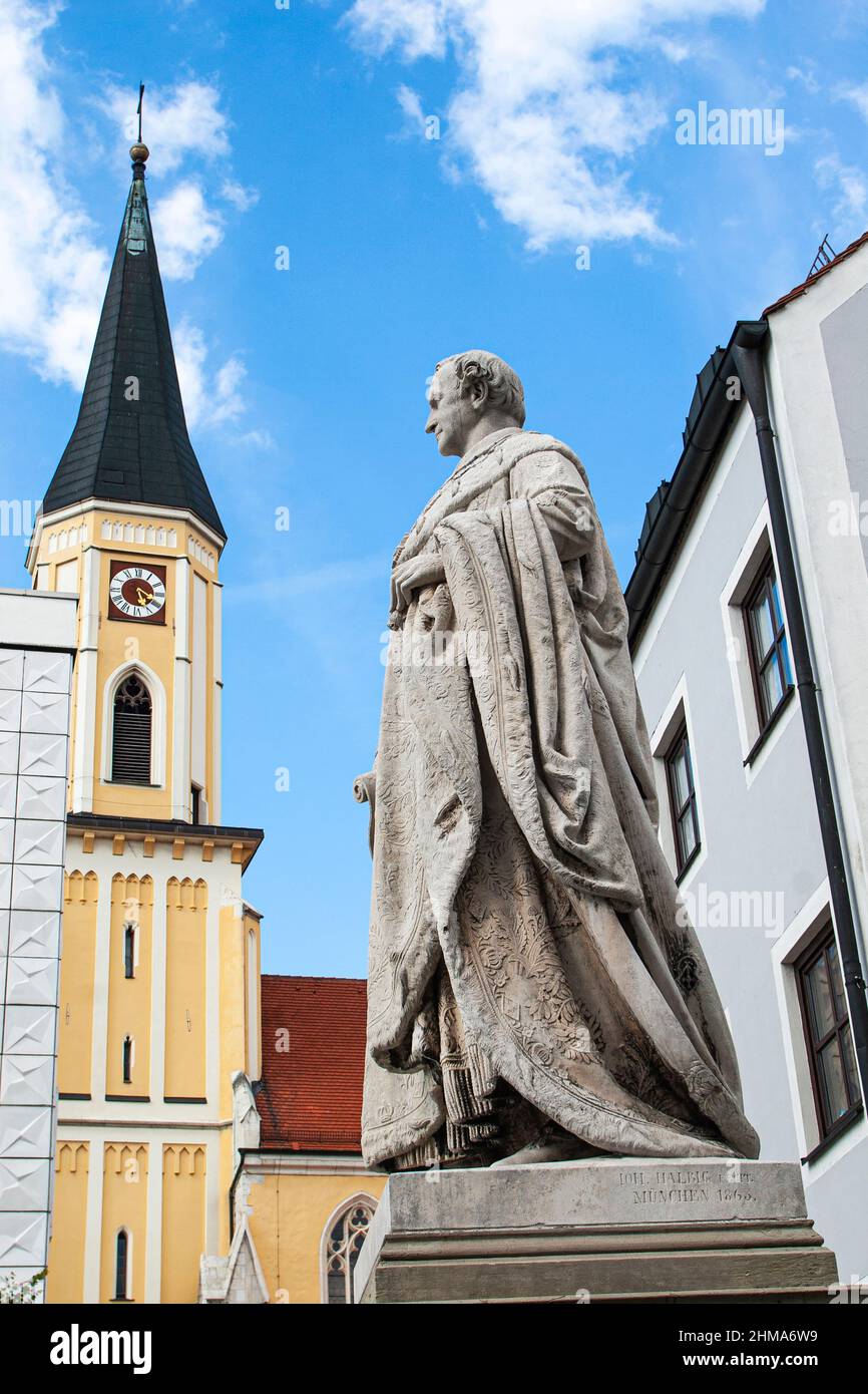 Alemania; Kelheim; estatua de Ludwig I; rey de Baviera; Koenig; realeza, Johan Halbig, Escultor, de pie, primer rey de Baviera, escultor Befreiungsch Foto de stock