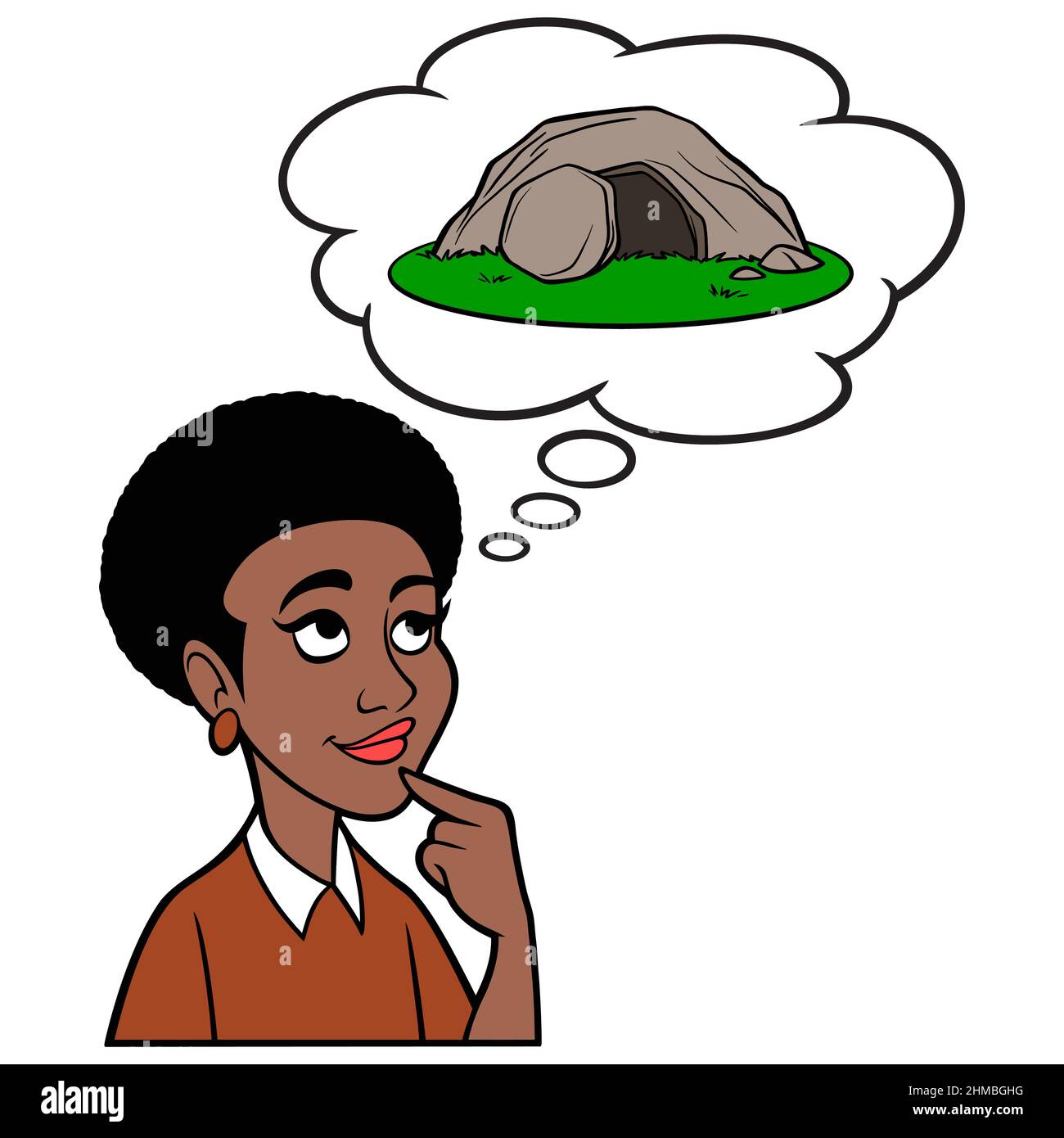 Mujer Negra Pensando en Jesús - Una ilustración de dibujos animados de una Mujer Negra pensando en la resurrección de Jesucristo Imagen Vector de stock - Alamy Mujer Negra Pensando en Jesús - Una ilustración de dibujos animados de una Mujer Negra pensando en la resurrección de Jesucristo Imagen Vector de stock - Alamy