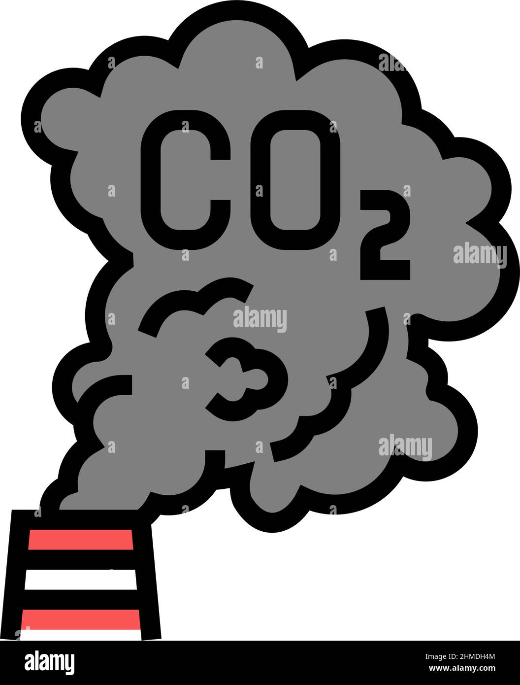 ilustración del vector del icono de dióxido de carbono de co2 colores  Imagen Vector de stock - Alamy