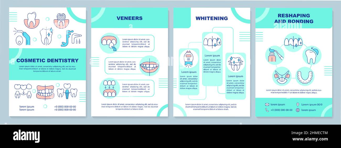 Plantilla de folleto de menta de servicio dental cosmético Ilustración del Vector