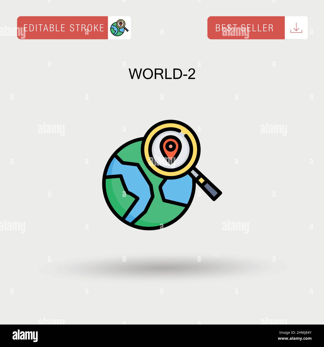Icono de vector simple World-2. Ilustración del Vector