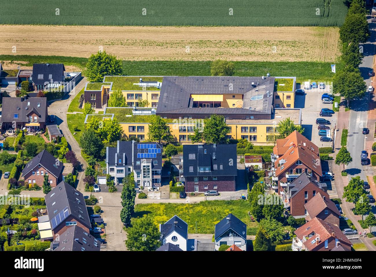 Vista aérea, Seniorenzentrum Karstege ASB Recklinghausen, Haltern-Stadt, Haltern am See, Ruhrgebiet, Renania del Norte Westfalia, Alemania, Altenheim, Altenwoh Foto de stock
