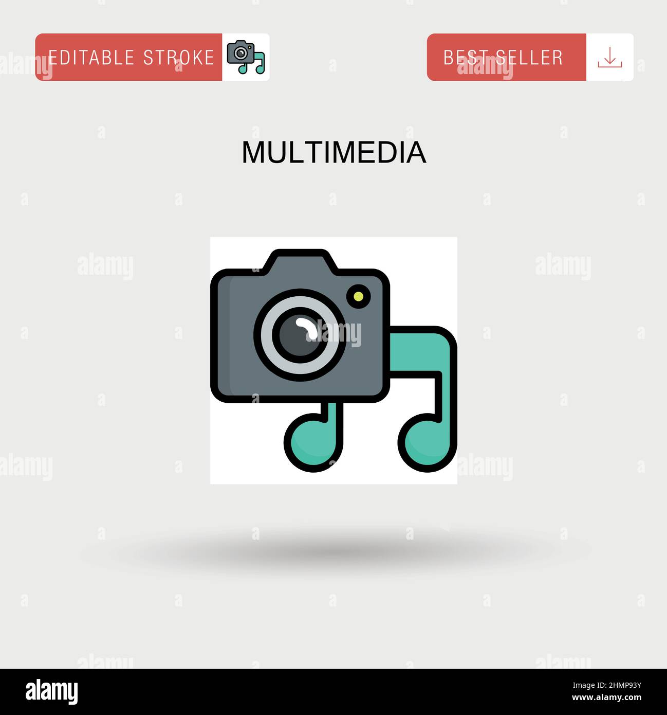 Icono de vector simple multimedia. Ilustración del Vector