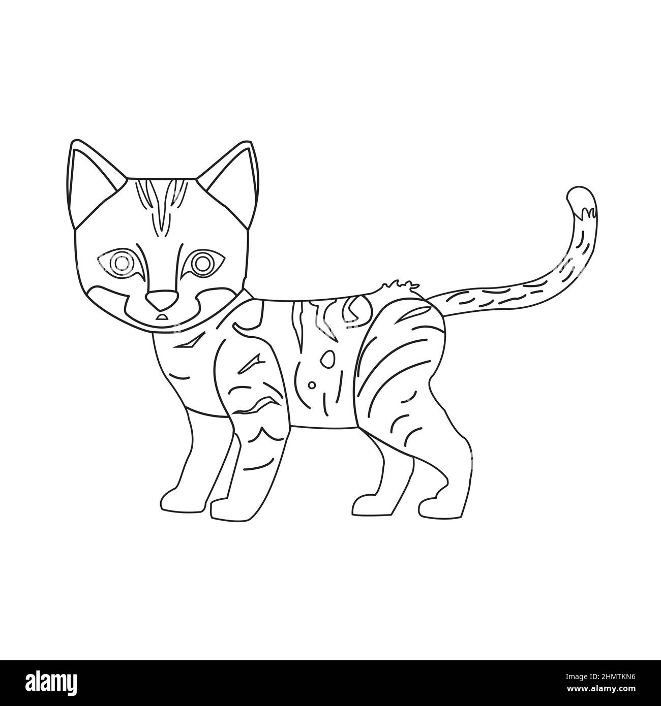 Colorear página contorno de gato lindo Animal Coloring página ilustración  de vectores de dibujos animados Imagen Vector de stock - Alamy