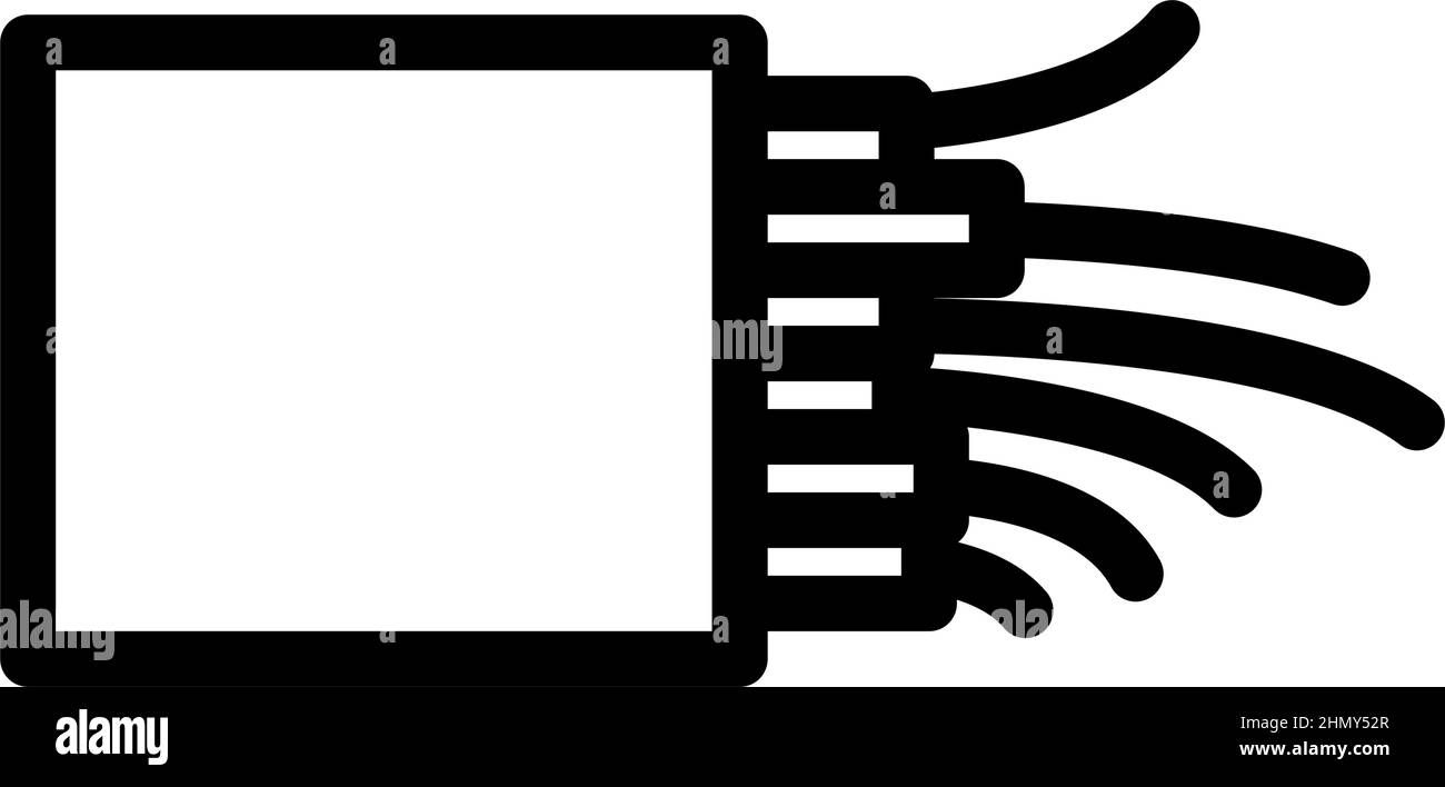 ilustración del vector del icono de la línea de cable óptico Ilustración del Vector