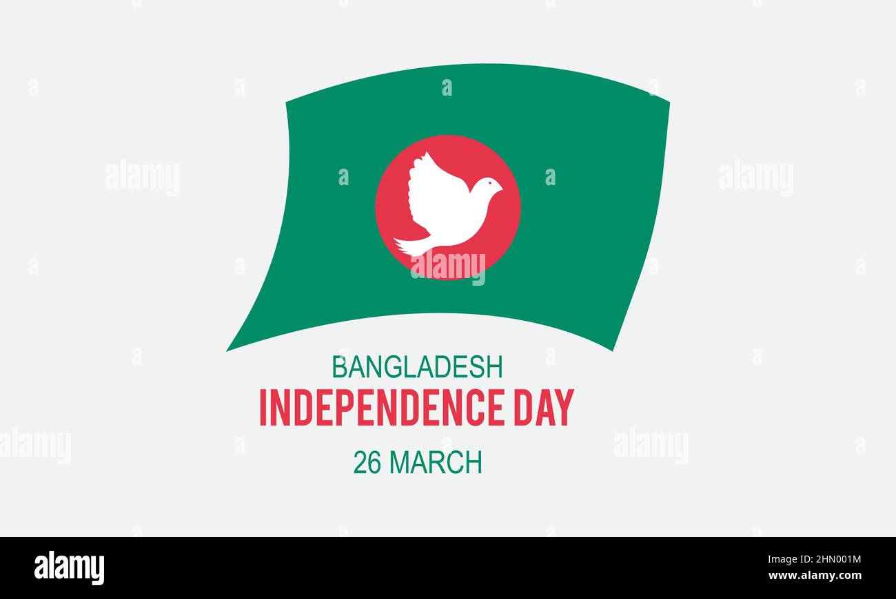 Día de la Independencia de Bangladesh. Plantilla vectorial de día de independencia para banner, tarjeta, póster, fondo. Ilustración del Vector