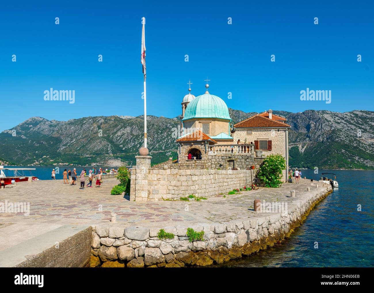 Montenegro, la Virgen de las rocas, Perast Foto de stock