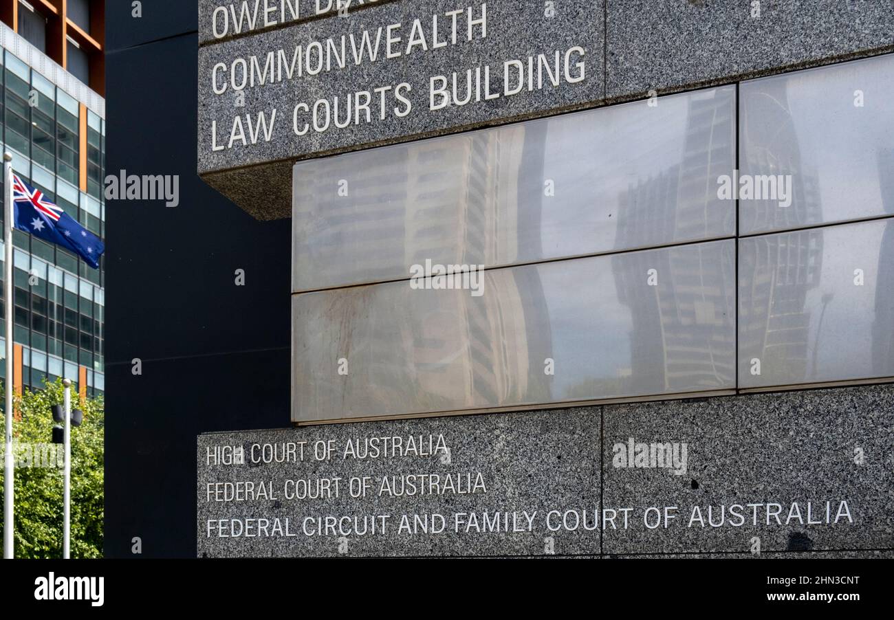 El edificio de los tribunales de la Commonwealth Law en Melbourne, Victoria, Australia. Foto de stock