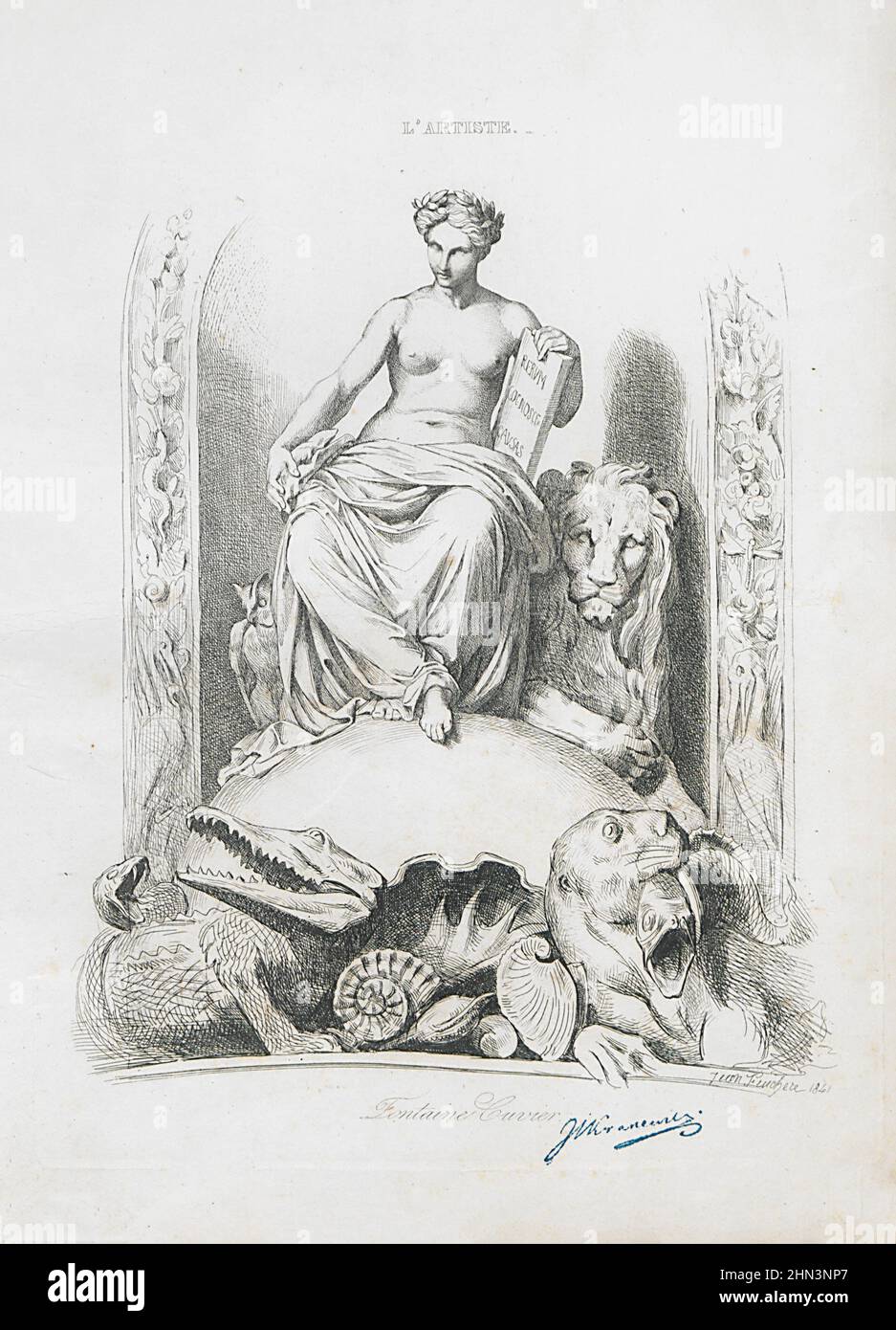 Grabado francés de género artístico. 1827-1880 Foto de stock