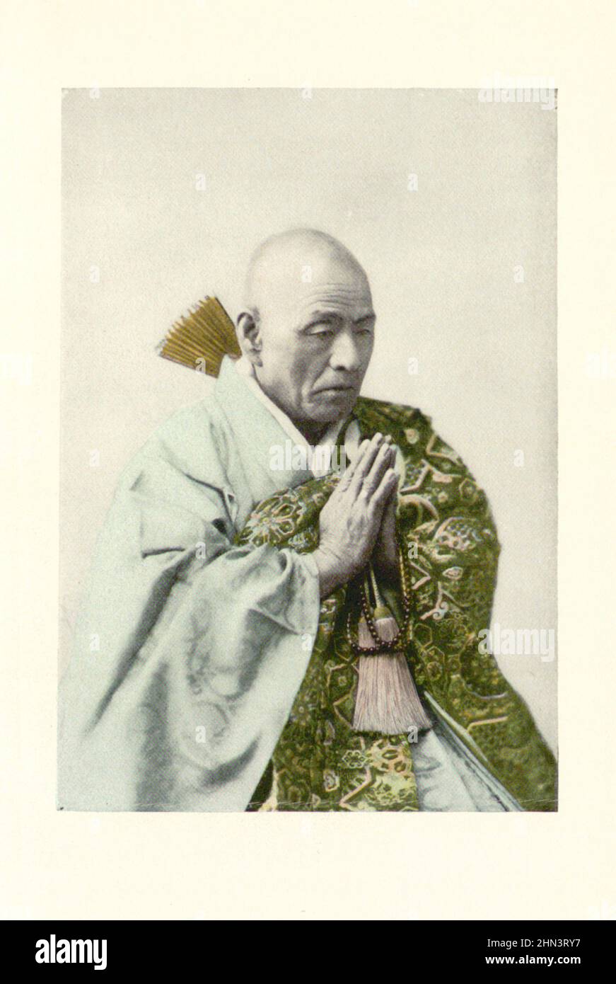 Foto vintage de un sacerdote budista. Japón. 1904 Foto de stock