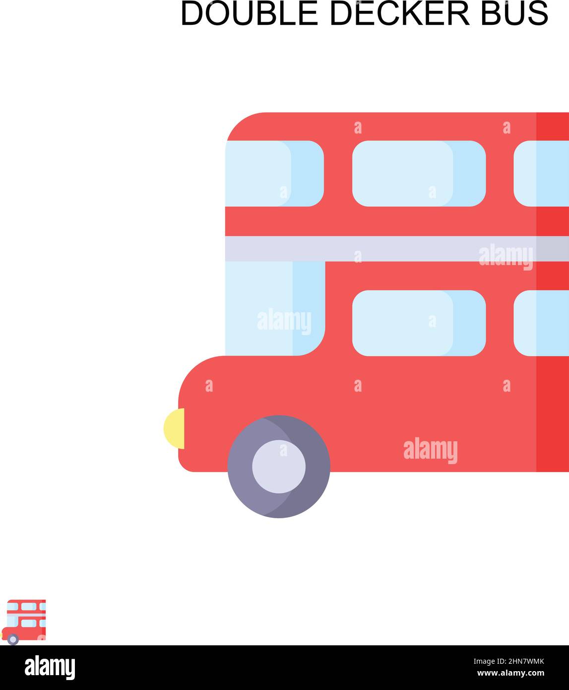 Icono de vector simple de bus de dos pisos. Plantilla de diseño de símbolos de ilustración para el elemento de interfaz de usuario móvil web. Ilustración del Vector