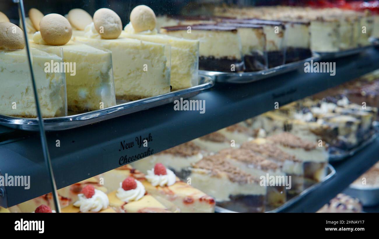 tarta de queso de nueva york. ny, brooklyn, 2018 Foto de stock