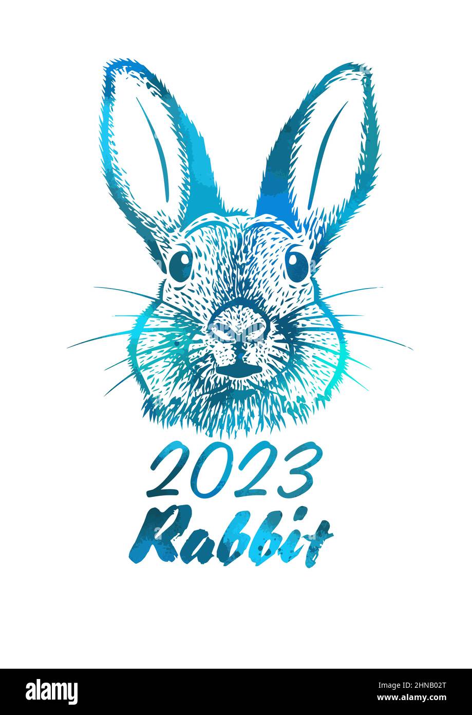 Feliz año nuevo Ilustración vectorial con origami 2023 años Números Bunny  Annual animal zodiaco signo de 2023 en el calendario chino. Año del Imagen  Vector de stock - Alamy