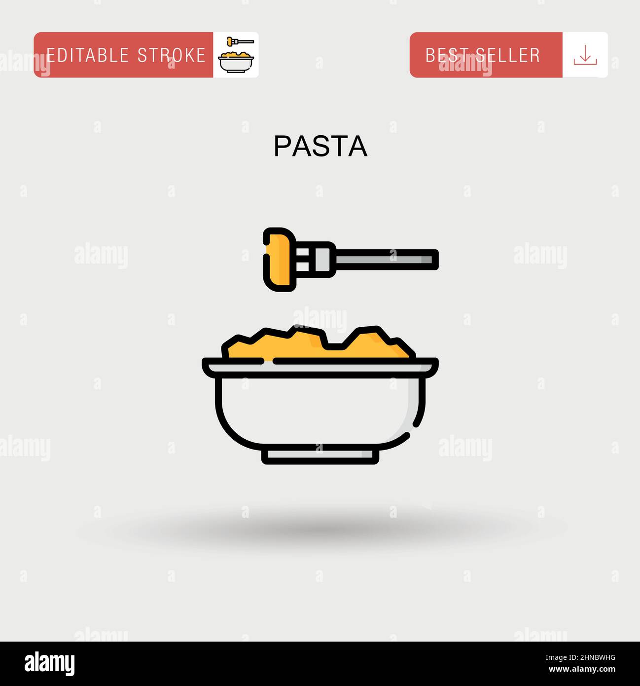 Icono de vector de pasta simple. Ilustración del Vector