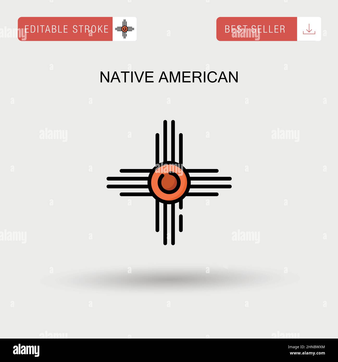 Icono de vector simple nativo americano. Ilustración del Vector