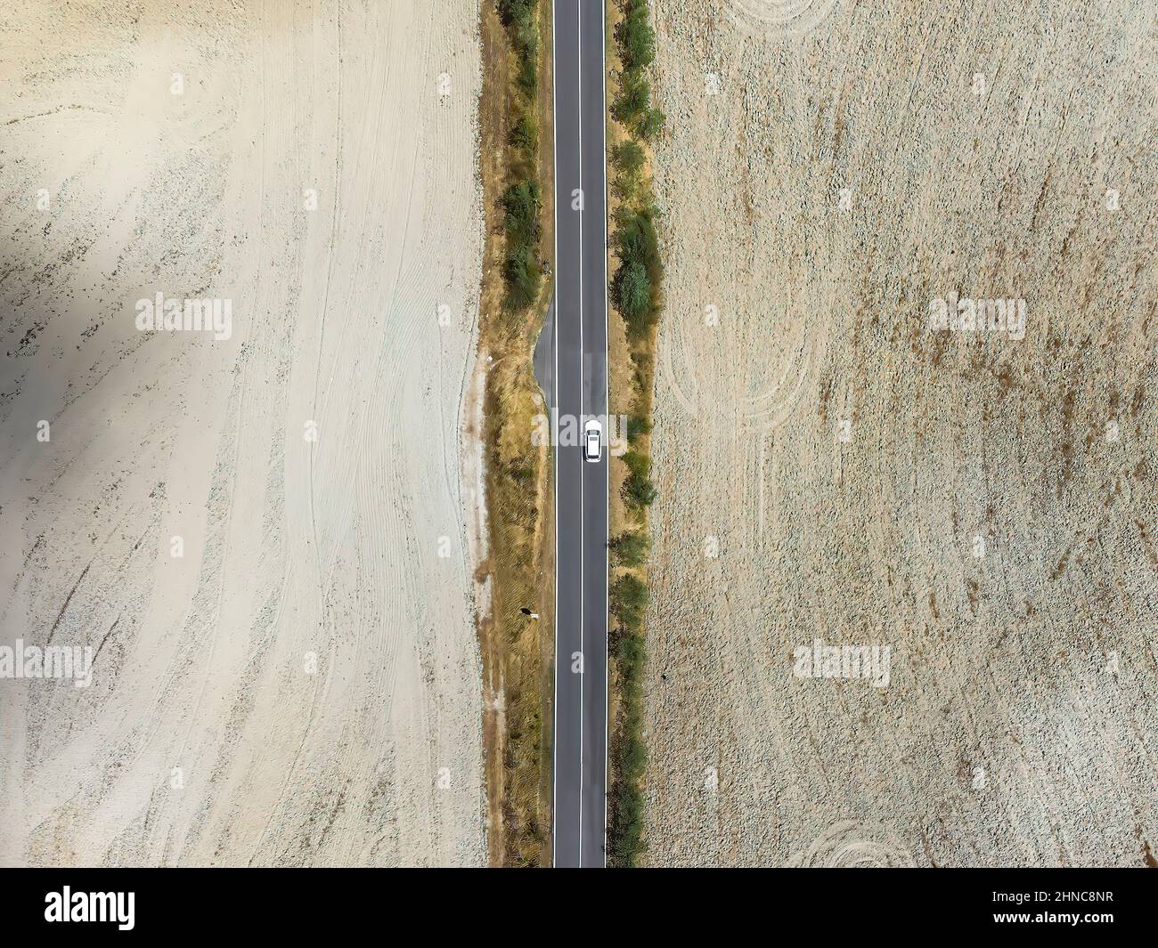 País carretera a través de la Toscana, Italia Foto de stock