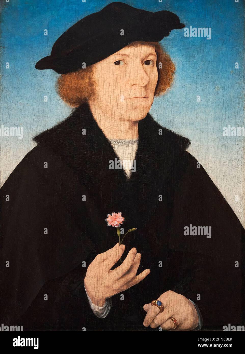 Joos van Cleve (Joos van der Beke) Cleve (?) (aprox. 1485-1540/41). Autorretrato. Aprox. 1519. Aceite en el panel. 38 x 27 cm. Joos van Cleve era un recerdo muy amplio Foto de stock