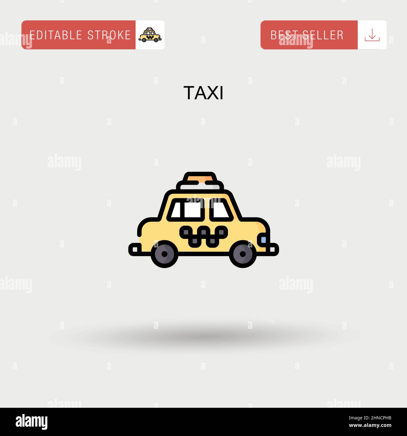 Taxi simple vector icono. Ilustración del Vector