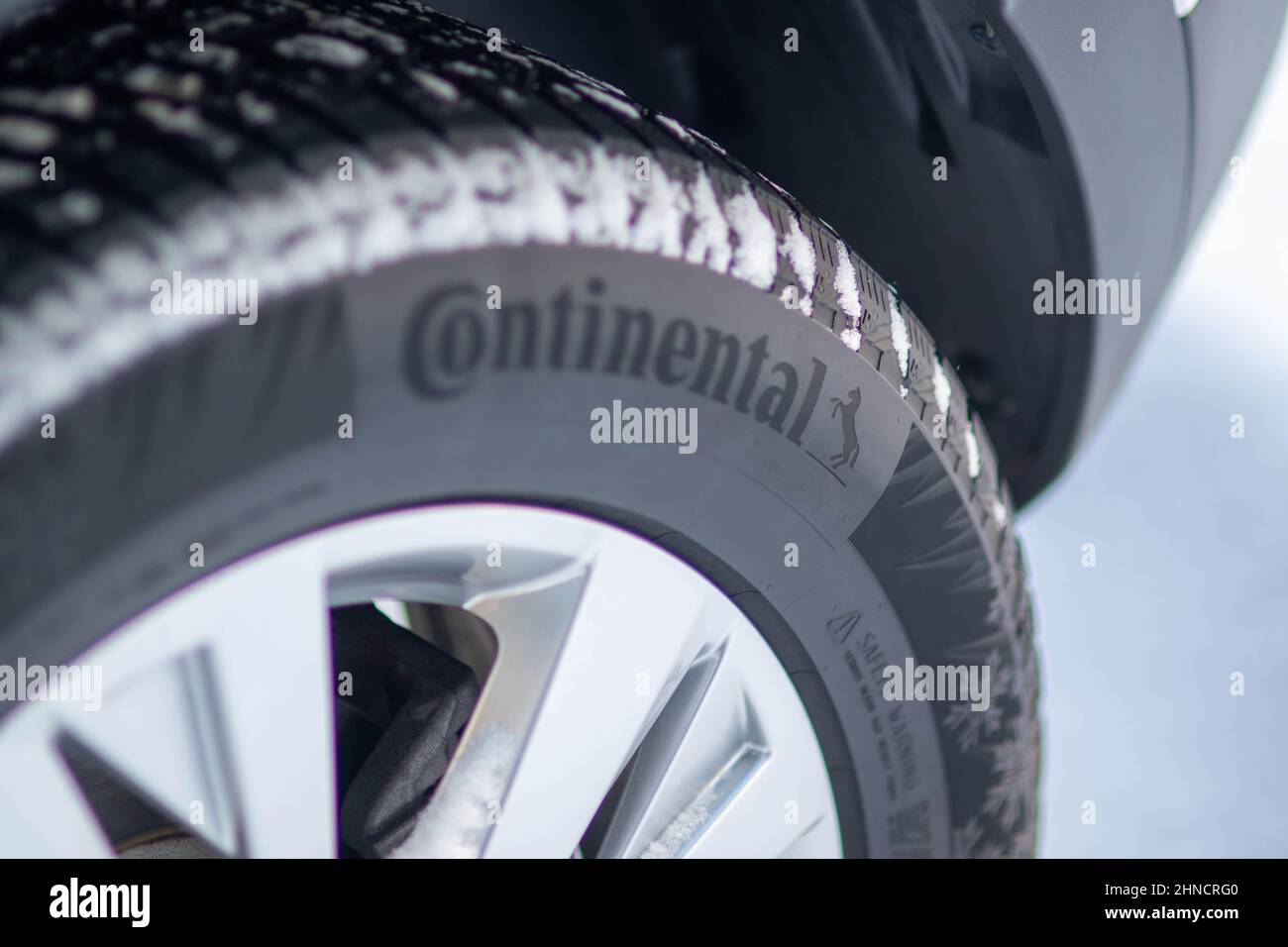 Un neumático de invierno continental Foto de stock