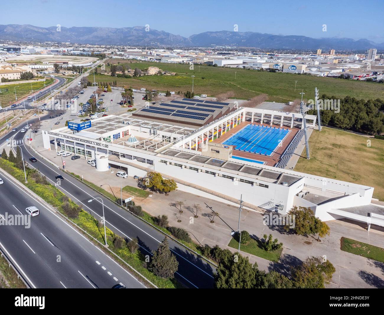 Piscinas municipales Son Hugo, Palma, Mallorca, Islas Baleares, España Foto de stock