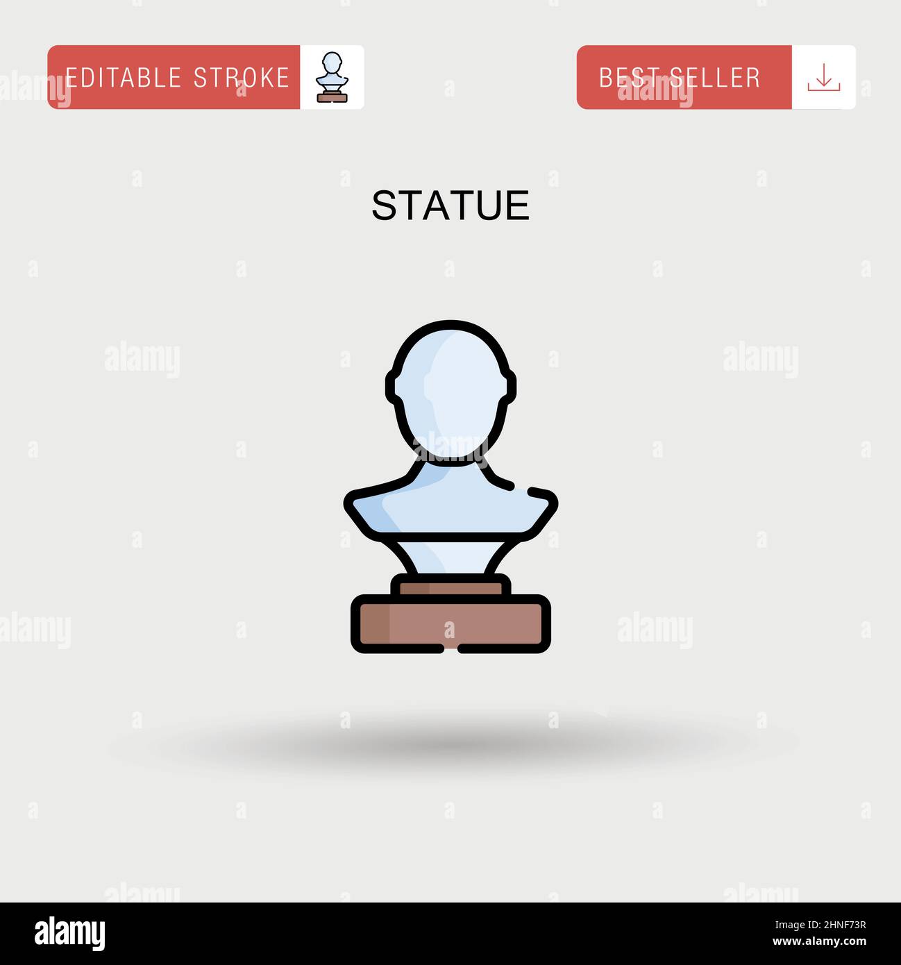 Estatua de un sencillo icono vectorial. Ilustración del Vector