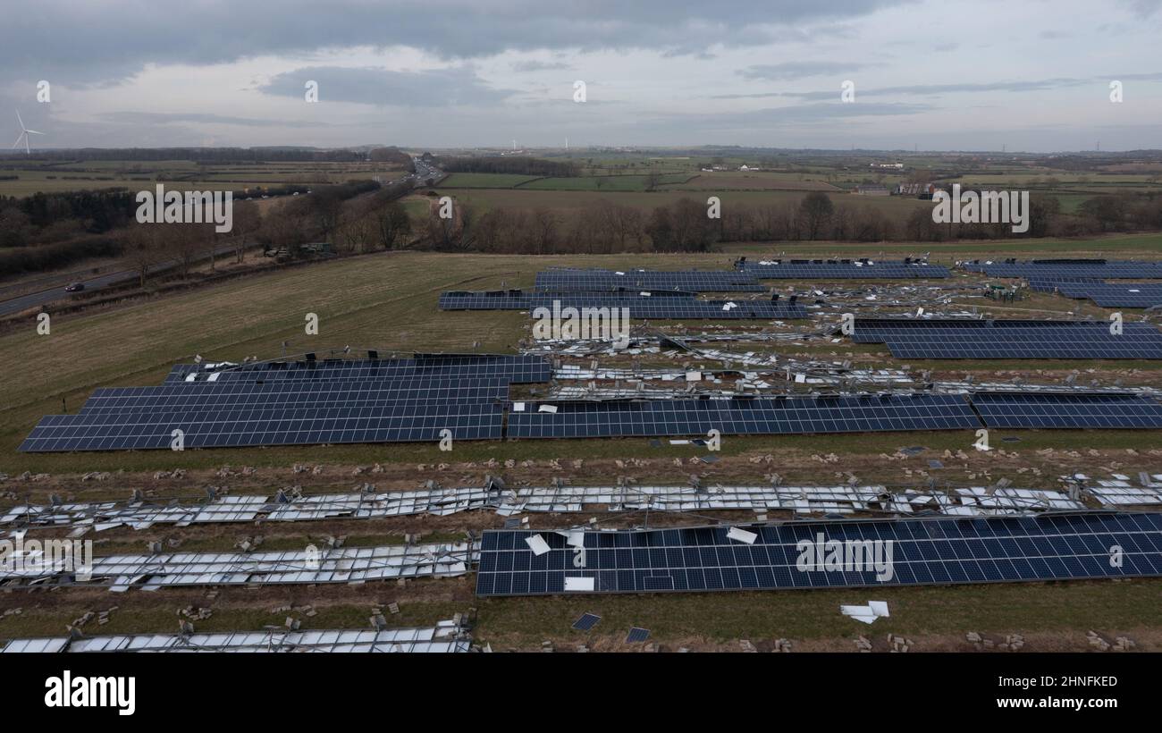 Newton Bewley, Inglaterra, 11 de febrero de 2022. Vista aérea de daños