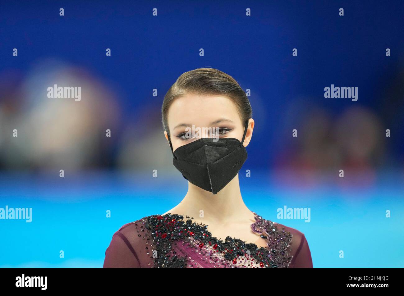 Beijing, China, Olimpiadas de Invierno de 2022, 17 de febrero de 2022: Anna Shcherbakova de Rusia ganó la medalla de oro en Patinaje de Figuras en el Capital Indoor Stadium. Precio de Kim/CSM. Foto de stock