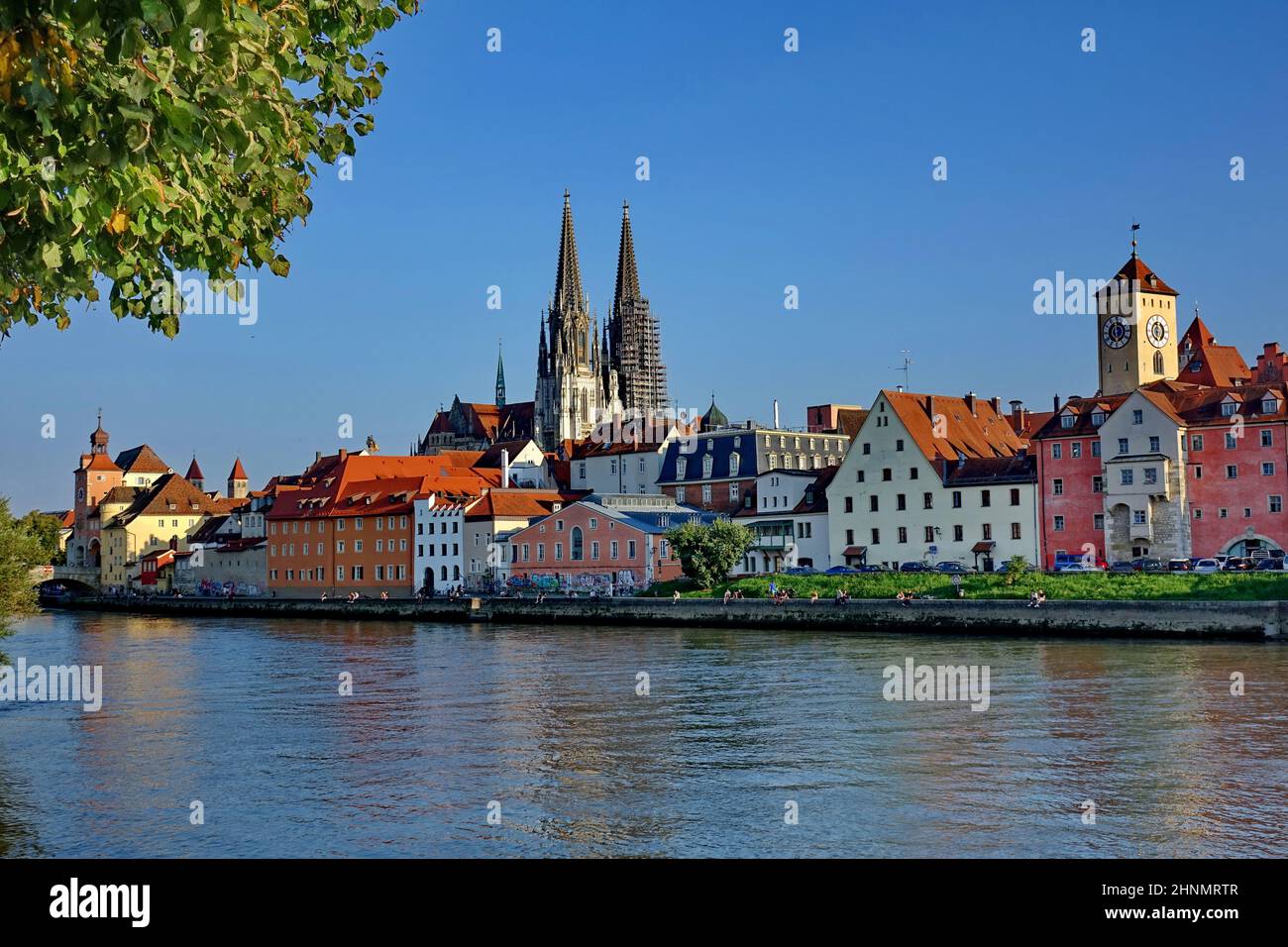 Alemania, Baviera, Regensburg, Oberpfalz, Patrimonio de la unesco, Catedral de San Pedro, Danubio, turismo, viaje Foto de stock