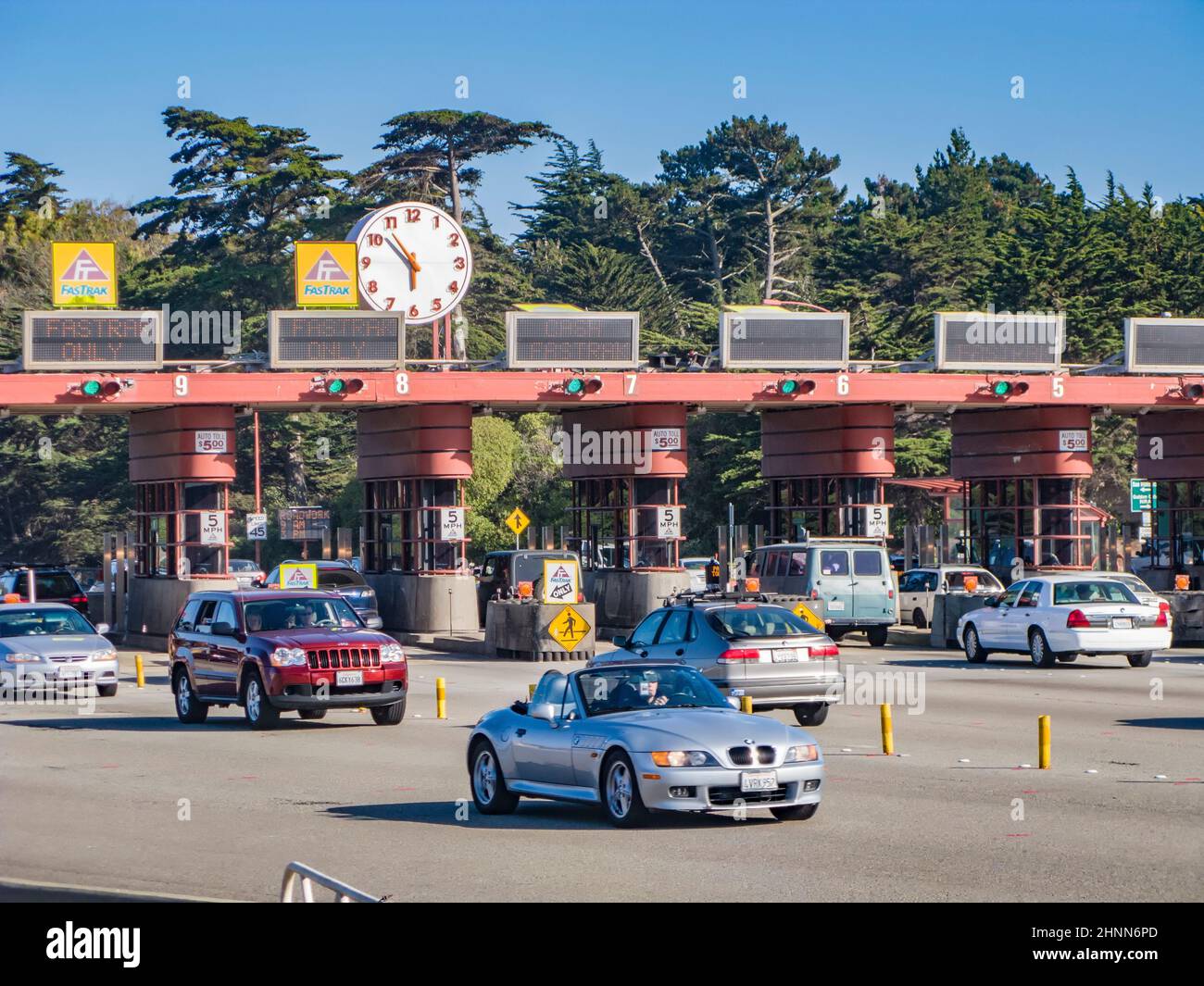 Peaje ambos en el puente de la puerta de oro en San Francisco Foto de stock