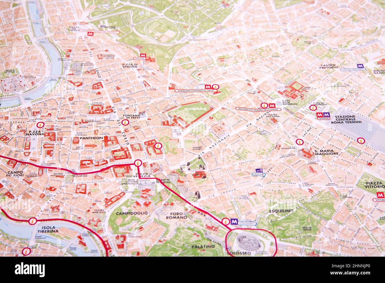 El mapa de Roma Foto de stock