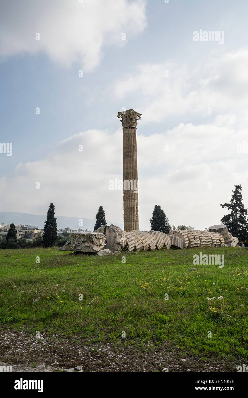 Templo de Zeus en Atenas, Grecia Foto de stock
