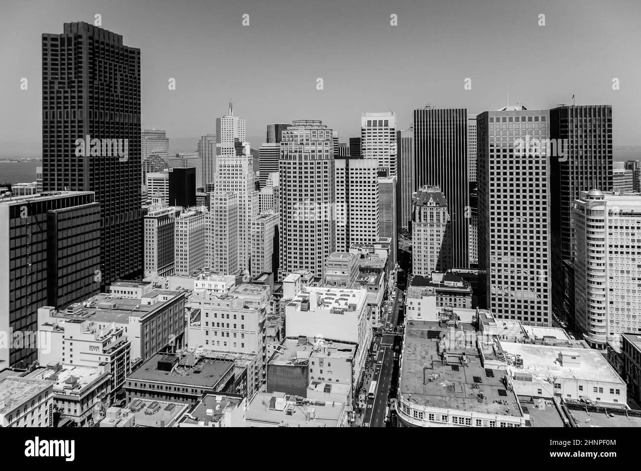Vista desde la azotea a la ciudad de San Francisco Foto de stock