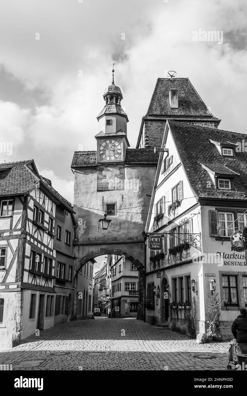 Edificio histórico en Rothenburg ob der Tauber Foto de stock