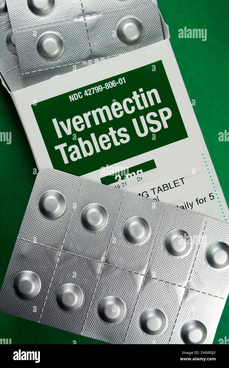 Tabletas de ivermectina – Medicamento antiviral usado para tratar Covid 19 y otras infecciones virales Foto de stock