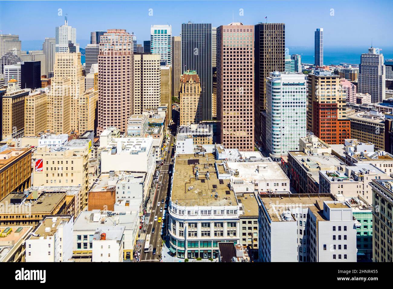 Vista desde la azotea a la ciudad de San Francisco Foto de stock