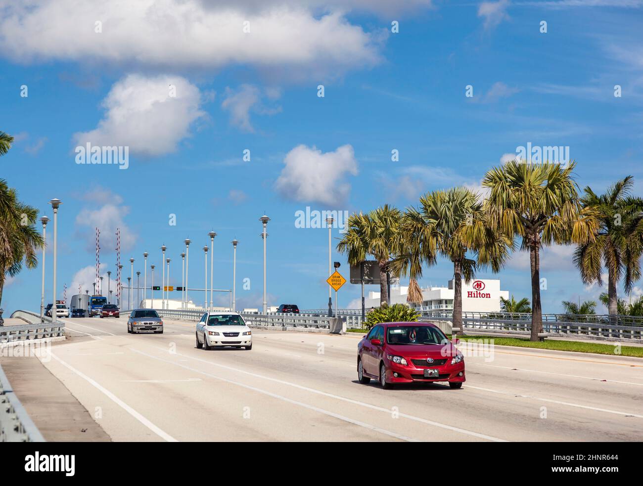Puente sobre el río bascule Stranahan en Fort Lauderdale Foto de stock